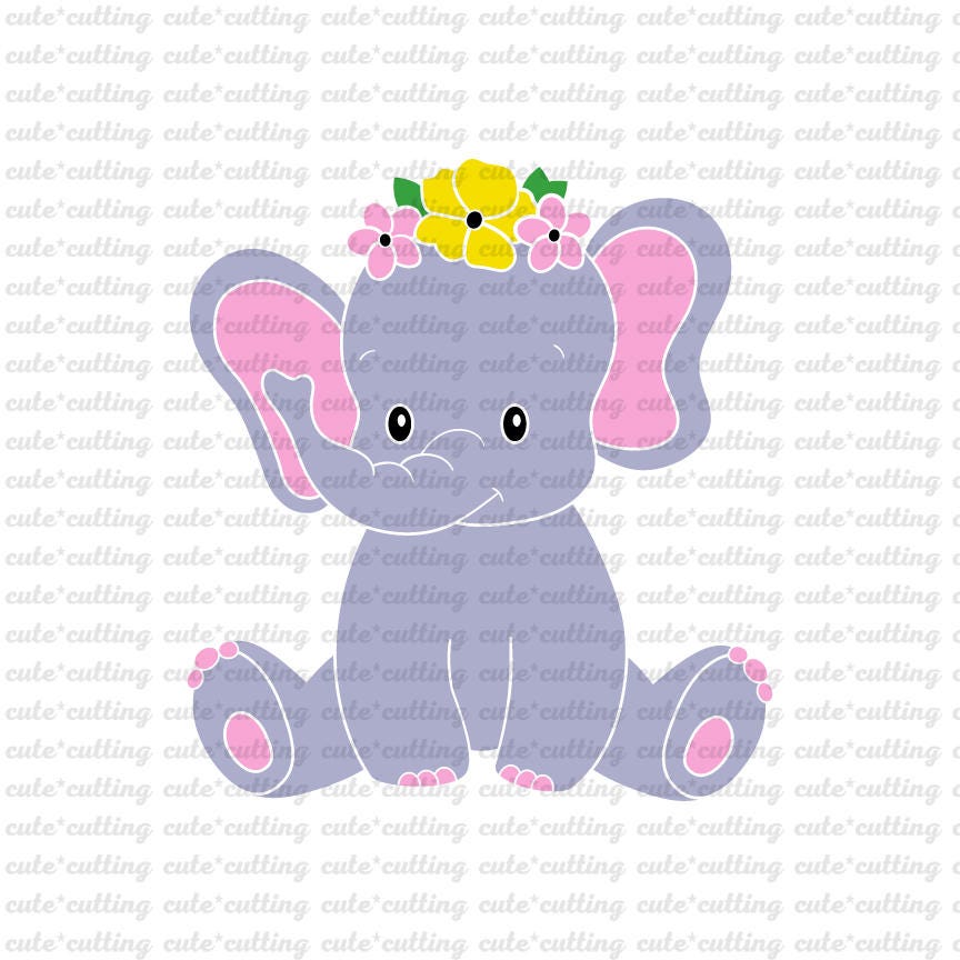 Download Elephant svg animal girl party svg flower svg baby shower ...