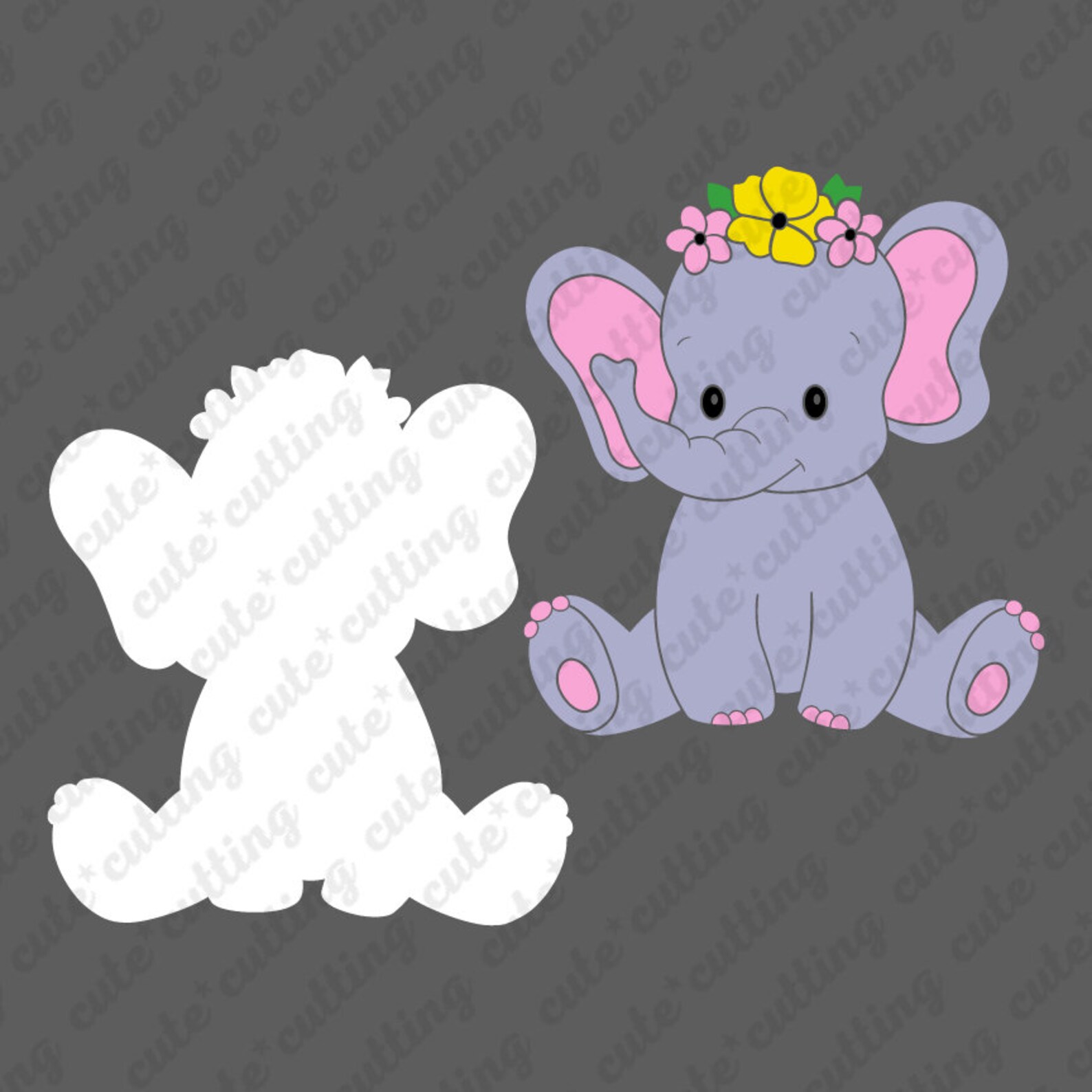 Elephant svg animal girl party svg flower svg baby shower Etsy