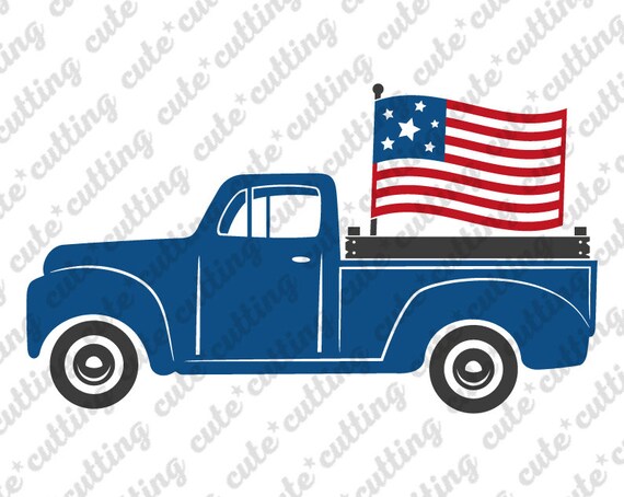 Download 4th Of July Truck Svg Truck With American Flag Svg American Etsy