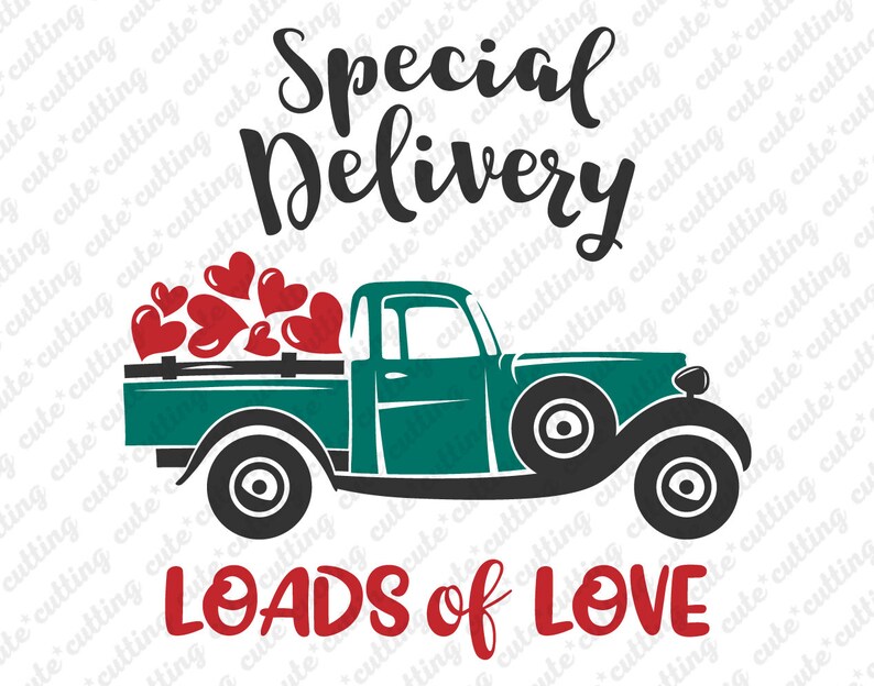 Download Cricut Valentines Day Old Vintage Retro Pdf Dxf Jpeg Cutting File For Silhouette Cameo Valentines Truck Svg With Heart Loads Of Love Svg Clip Art Art Collectibles Delage Com Br