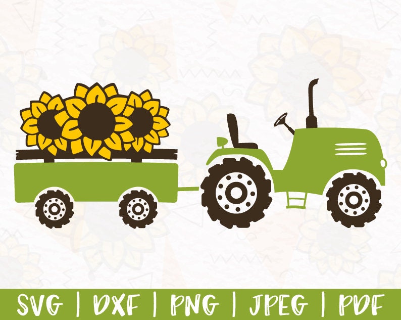 Download Sunflower tractor svg Tractor with Sunflowers svg Farm | Etsy