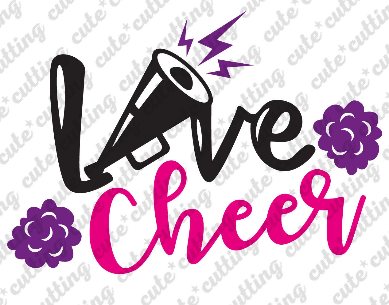 Cheer Svg Love Cheer Svg Cheerleader Svg Pom Poms Svg | Etsy