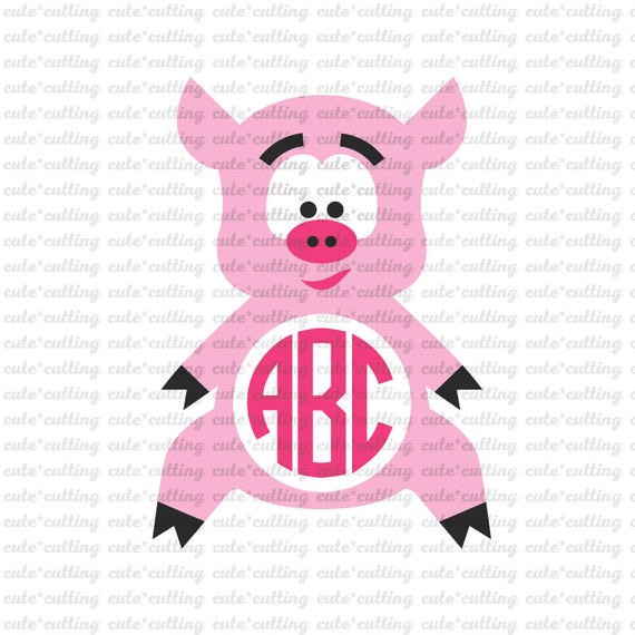 Download Pig monogram svg Animal monogram svg pig svg animal svg dxf