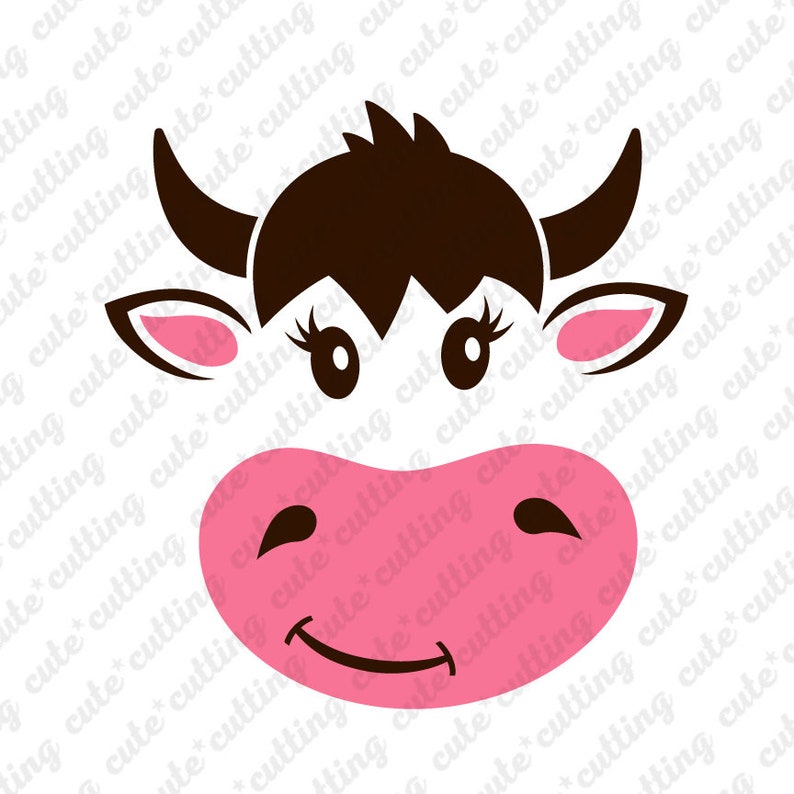 Download Cow face svg Cow with flower svg Farm svg baby svg girl | Etsy