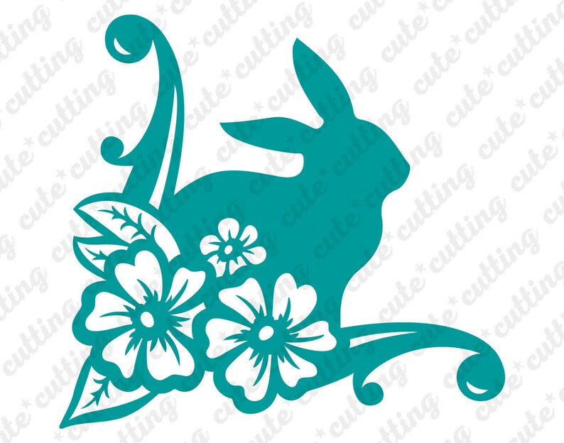 Download Easter svg floral bunny svg flower bunny svg Happy Easter ...