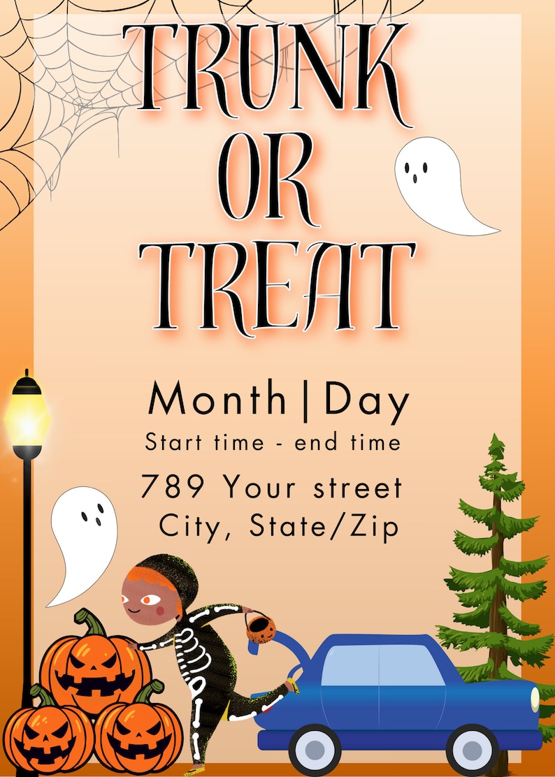 EDITABLE Trunk or Treat Invitation Etsy