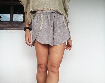 Short en soie brute bio pour femme