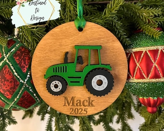 Tractor ornament Kid Christmas decor