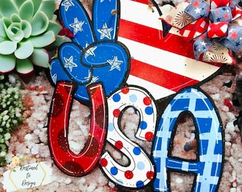 Patriotic Door Hanger USA
