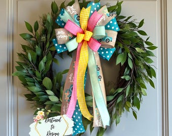 Lazo de camión de primavera hecho a mano: decoración para coronas, buzones y guirnaldas.