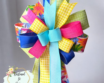 Lazo de cinta primaveral hecho a mano para coronas, buzones y guirnaldas: decoración para el día a día.