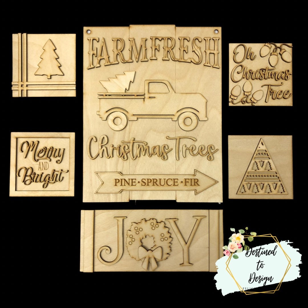 Christmas Tree Farm Wall Collage DIY Etsy