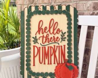 Fall Door Hanger Hello There Pumpkin