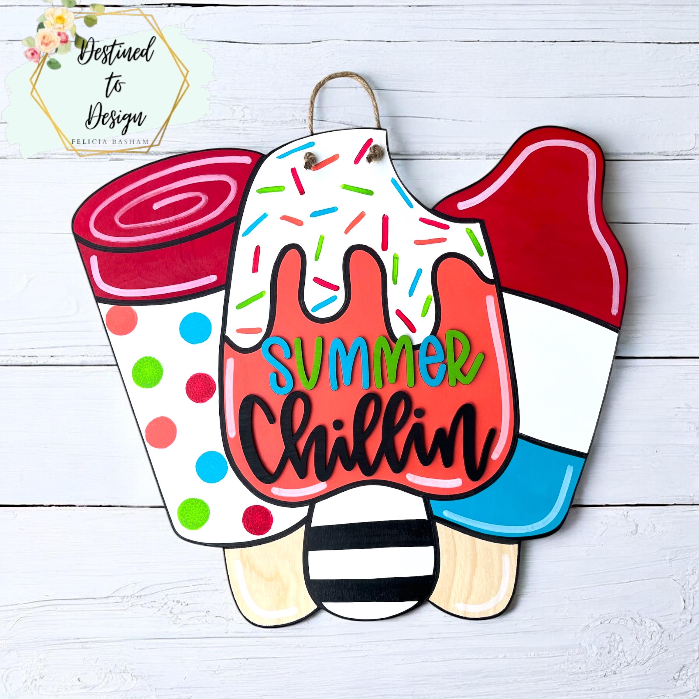 Handmade Summer Popsicle Door Hanger: Beach House Decor