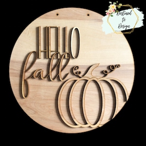 Colgador de puerta en blanco "Hola Otoño"