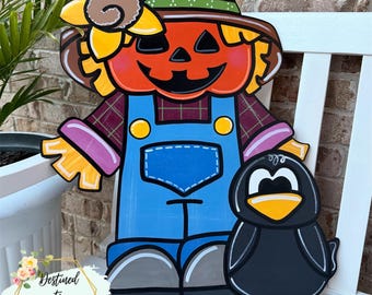 Scarecrow Door Hanger Fall Door Decor