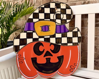 Jack O Lantern Door Hanger Halloween Sign