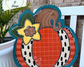 Pumpkin Door Hanger Fall Door Decor