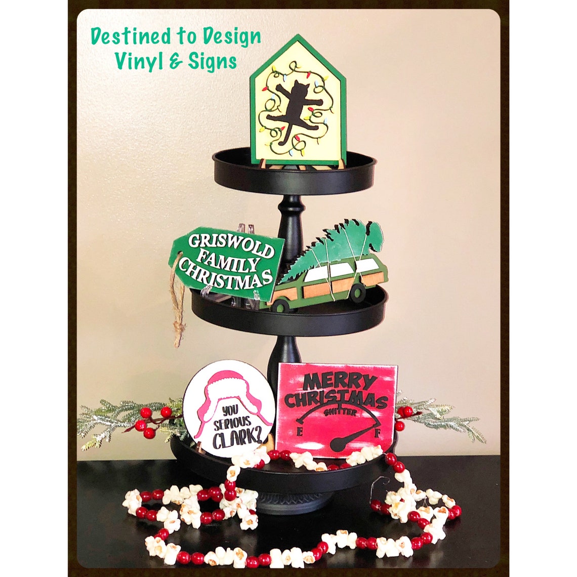 Christmas Vacation Tiered Tray Set Etsy UK