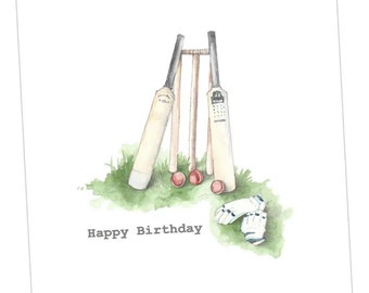 Birthday Card / Card for Him / Sport Card / Cricket Birthday / Cricket Card / Cricketer Card / Cricket Birthday Card / Dad Birthday Card