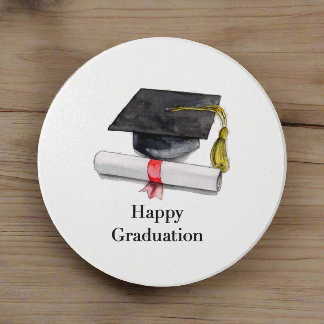 Ceramic Coaster - Graduation Mortar Board - Etsy