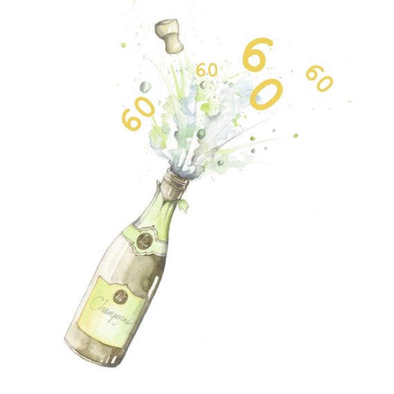 60e Champagne Agrementee Carte De Joyeux Anniversaire Tiree Etsy 60e Champagne Agrementee Carte De Joyeux Anniversaire Tiree Etsy