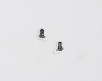 Silver Studs / Silver Cowboy Boot Stud Earrings / Silver Earrings / Gift for Her / Cowboy Boot Earrings / Cowboy Earrings  / Letterbox Gift