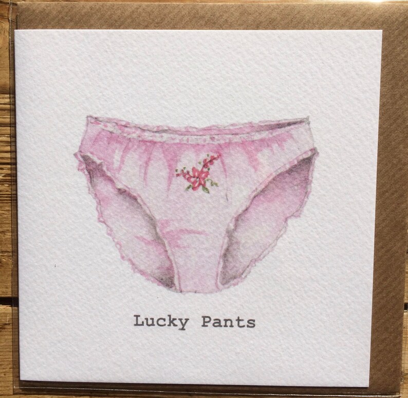 Lucky Pants Embellished Card taken from an Original Watercolour Notelets Good Luck Cards Blank Cards