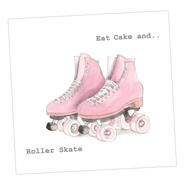 Birthday Card / Card for Her / Greeting Card / Friend / Daughter / Granddaughter / Sister / Niece / Child / Kids / Roller Skating / Skating