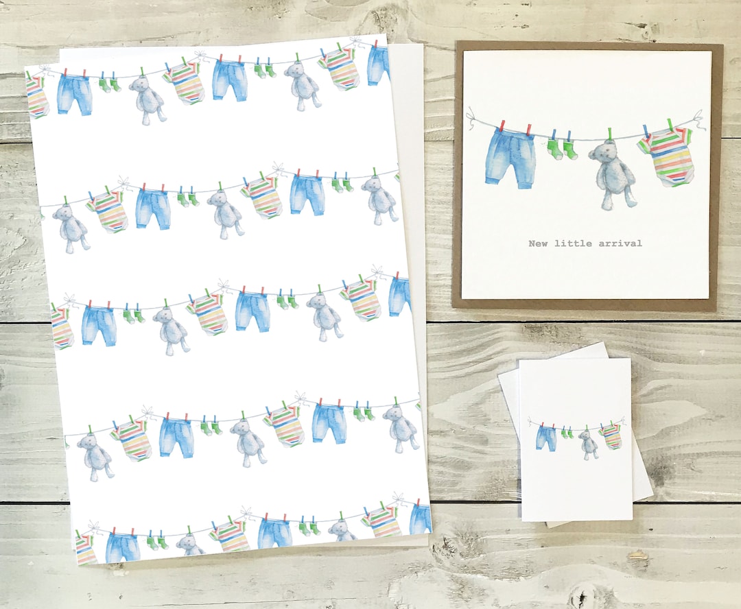 Baby Boy Gift Wrap and Tag Pack Etsy