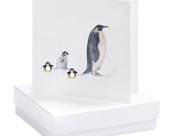 Silver Studs / Silver Penguin Stud Earrings / Gift for Her / Birthday Gift / Christmas Gift / Penguin Gift / Penguins / Greeting Card