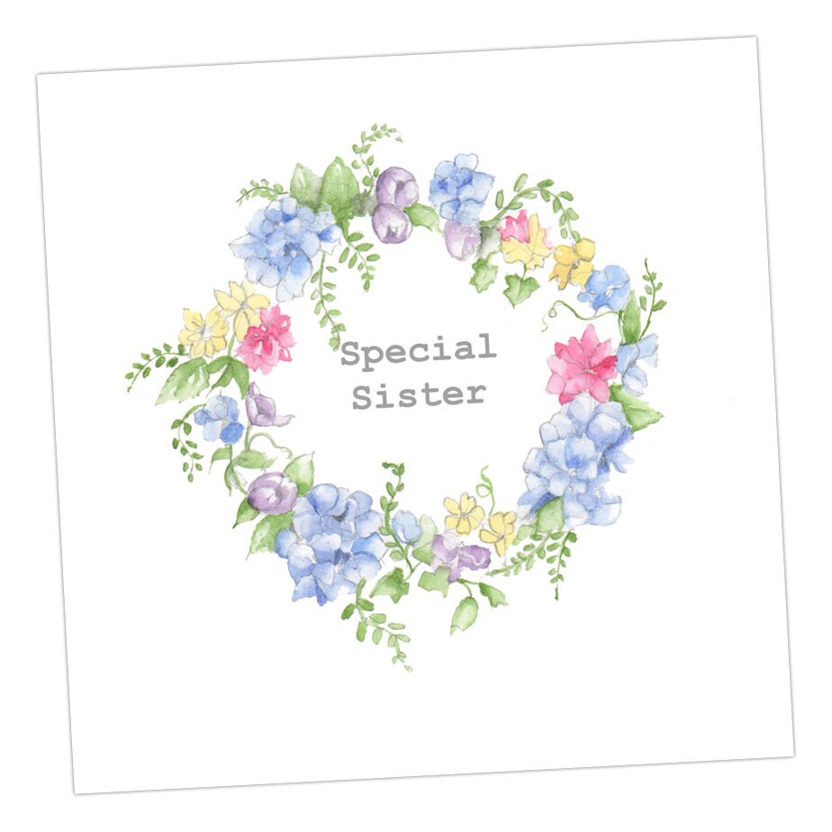 Sister Wreath Embellished Card taken from an Original Etsy