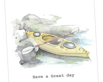 Birthday Card / Card for Him / Card for Her / Sport Card / Kayak / Kayaking Card / Kayak Birthday Card / Watersport Card / Kayak Card