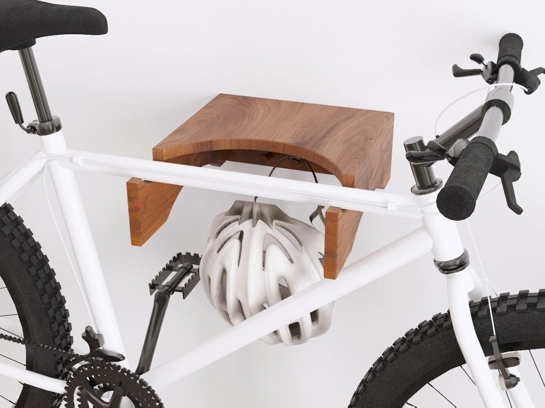 Bike Shelf Bike Wall Mount Bike Rack Wooden Shelf With Etsy
