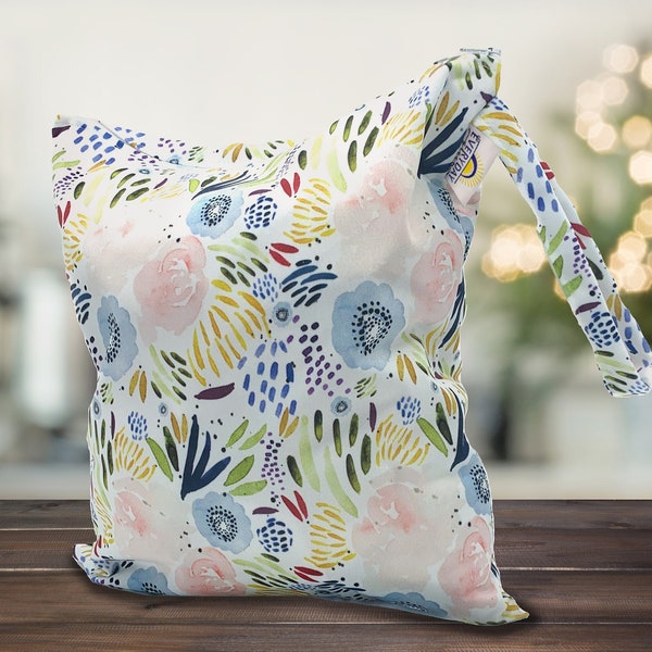 Wet Bag with a Modern Floral Print