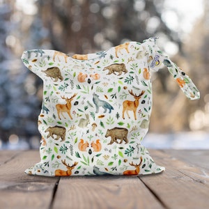 Diaper Wet Bag with Woodland Print