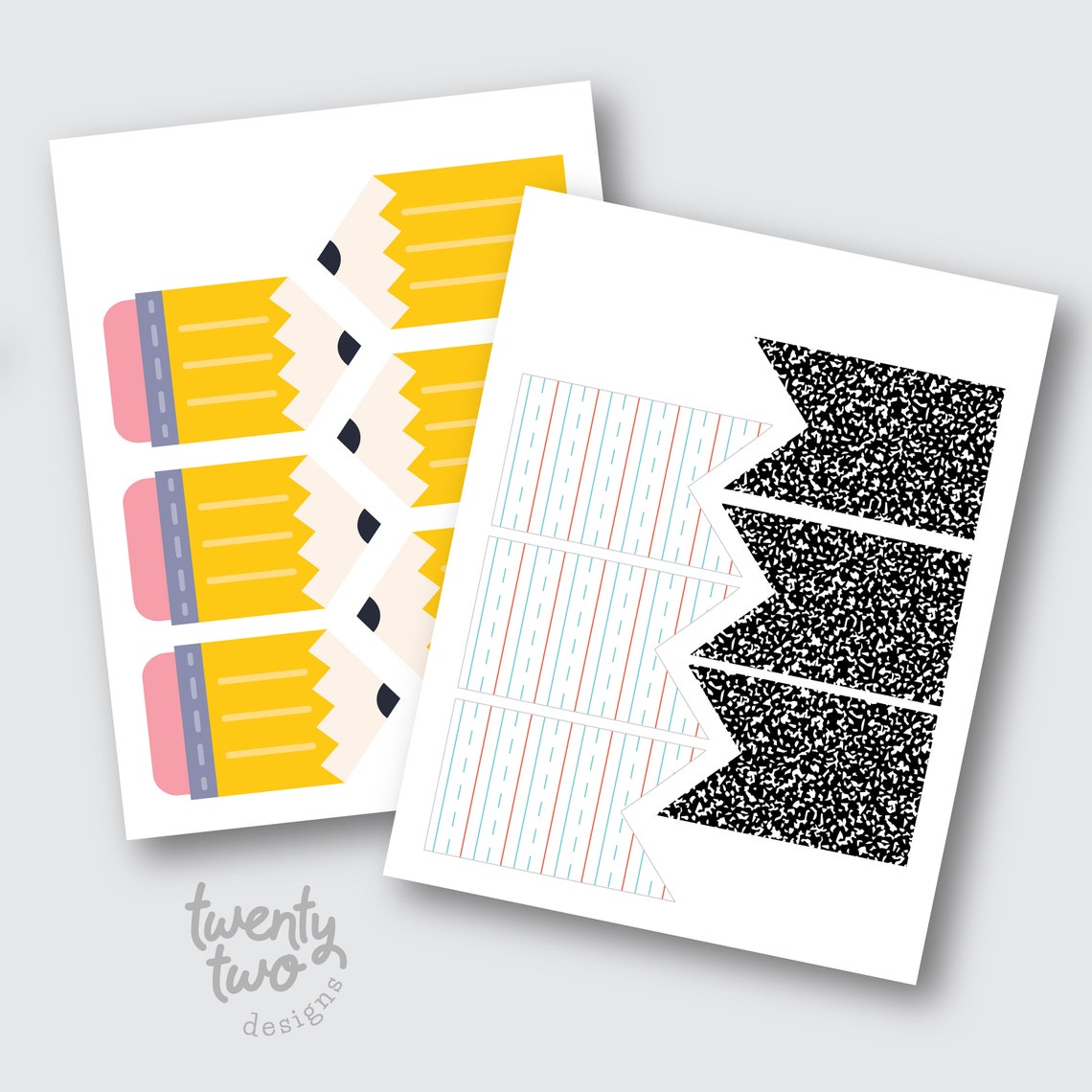 Back to School Printable Banner Pencil & Notebook Banner - Etsy