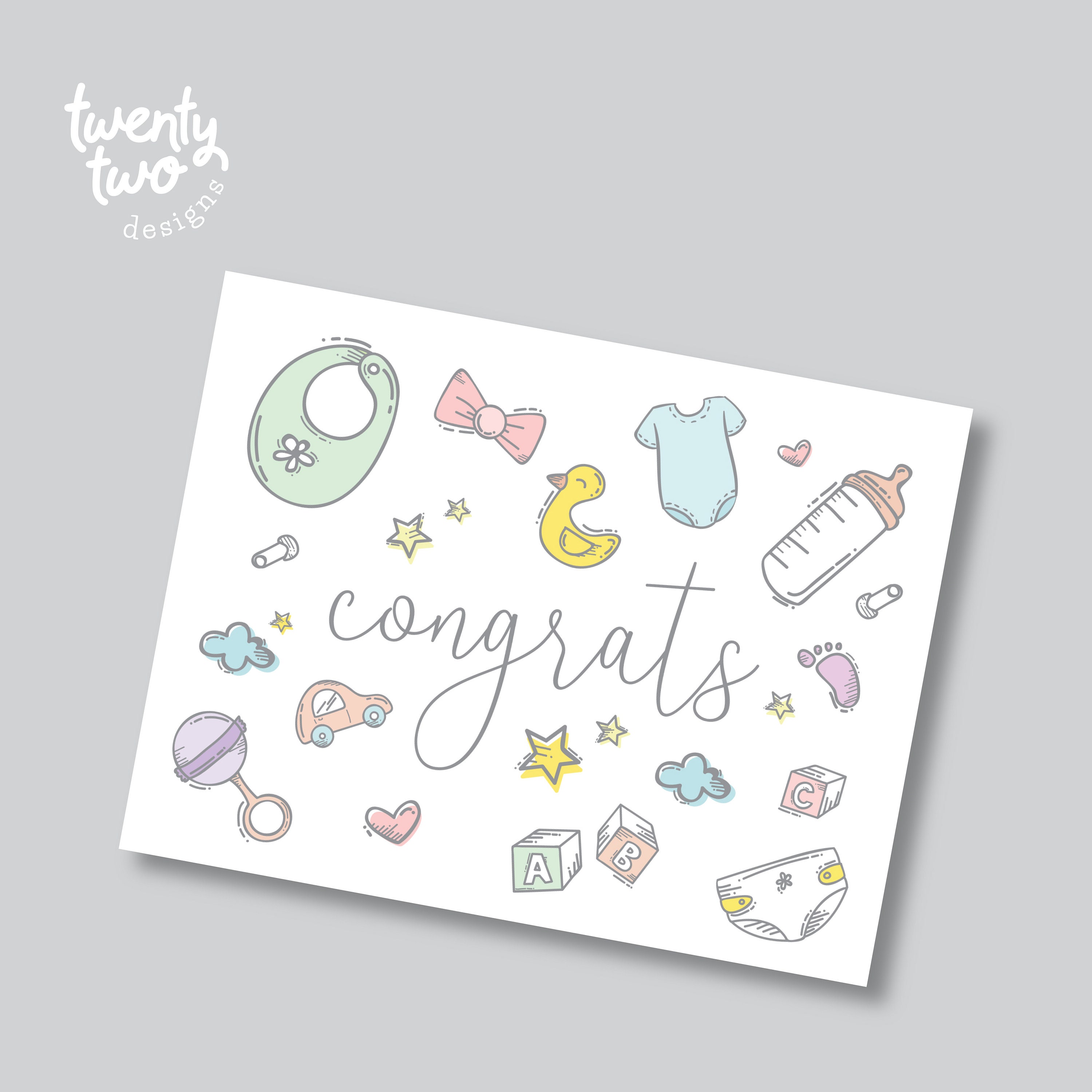 Printable Congratulations Pregnancy Card Baby &amp; Expecting - Etsy
