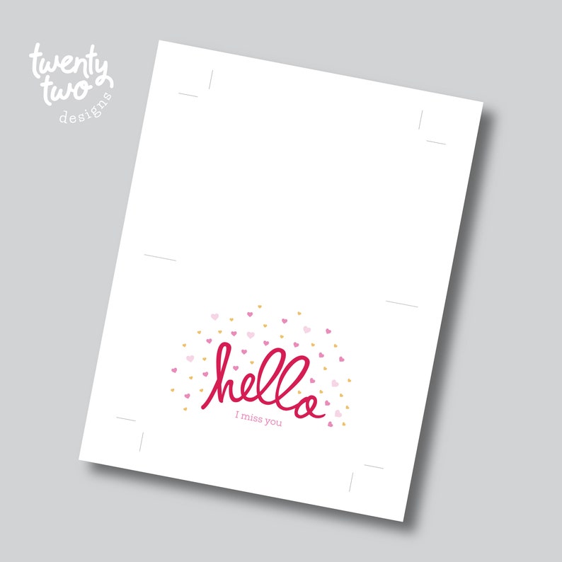 Hello Thinking of You Card, Blank Printable Greeting Card, Blank Card image 4