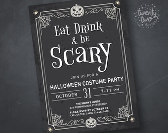 Printable Adult Halloween Costume Party Invitation, Halloween Party Invite, Adult Costume Party