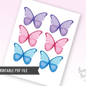 Printable Butterfly Lollipop Holder, Butterfly Valentine for Kids ...