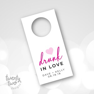 Drunk in Love, Printable Shot Bottle Gift Tag, Bachelorette Party ...
