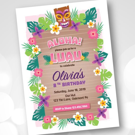 Hawaiian Party Invitations Free Printable