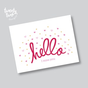 Hello Thinking of You Card, Blank Printable Greeting Card, Blank Card image 3