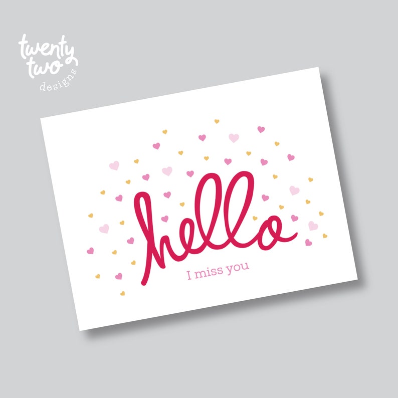 Hello Thinking of You Card, Blank Printable Greeting Card, Blank Card image 3