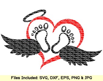 Download Baby angel wings svg files for Cricut Silhouette feet | Etsy