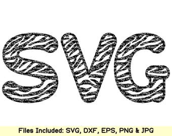 Zebra print svg letters svg Monogram Font svg Alphabet Letters Svg files for Cricut Silhouette birthday shirt eps Dxf CUT FILE digital fonts