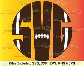 Svg Football svg monogram font svg alphabet letters svg Fall circle Sports svg files for Cricut Silhouette design dxf cut file digital font