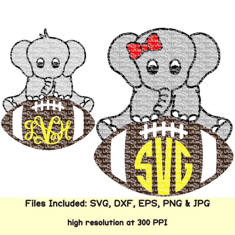 Elephant svg Football svg mom fall laces sister helmet ...