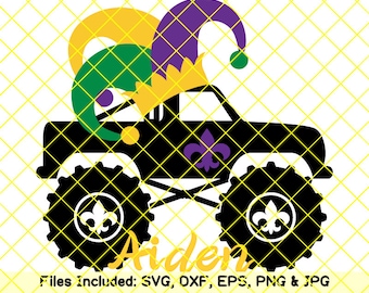 Kids mardi gras svg Jester hat svg monster truck svg designs fleur de lis svg monogram svg files for cricut silhouette boy men dxf cut file